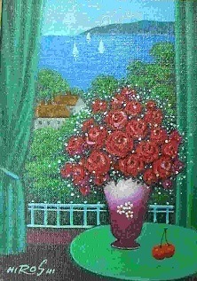 深代博 窓辺の花NO1 深代博 窓辺の花NO1