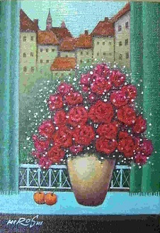 深代博 窓辺の花NO2 深代博 窓辺の花NO2