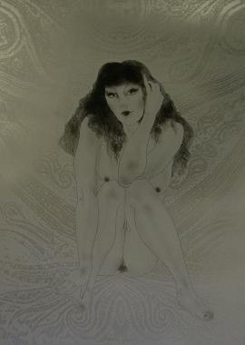 加山又造 うずくまる裸婦81-B 1981年 加山又造 うずくまる裸婦81-B 1981年