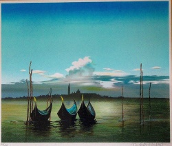 ミッシェルバチュウ  リトグラフ　ベニス