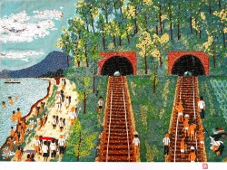 山下清  トンネルのある風景　